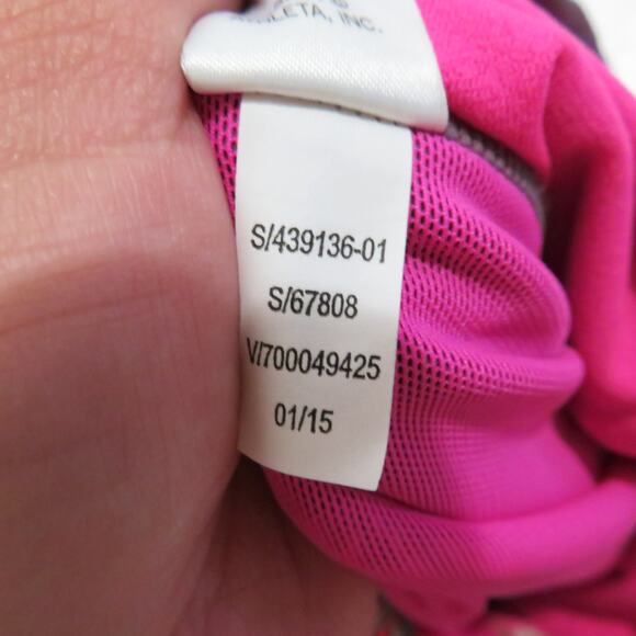 Athleta Womens Sz 34B 34C Pink Gray One Piece Swimsuit Criss Cross Back - Picture 7 of 8